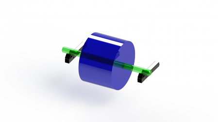 "V" coil shaft support