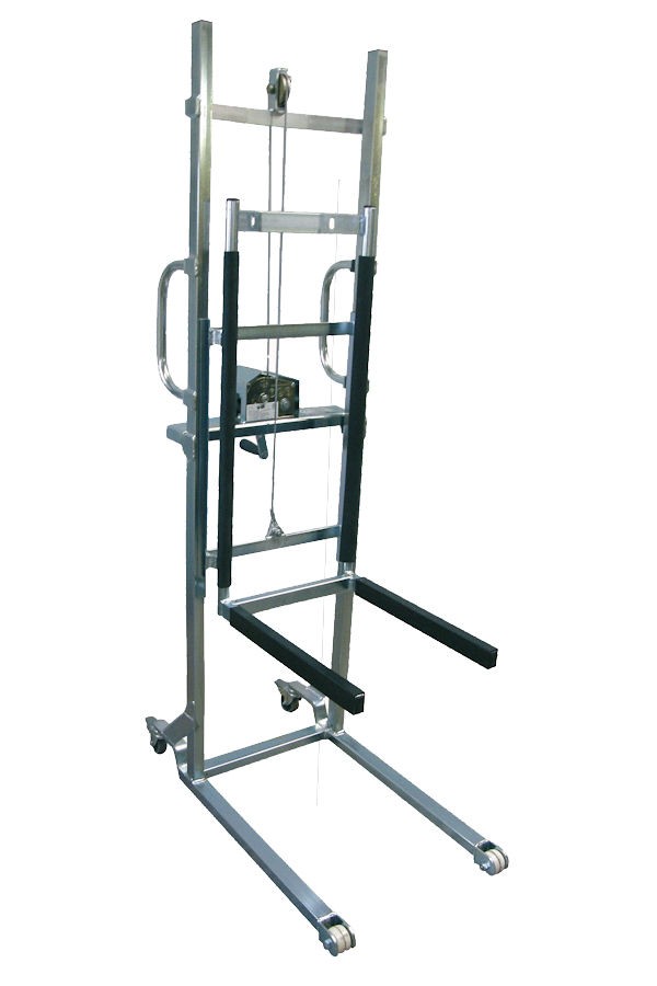 150 kg Stainless steel stacker with manual winch