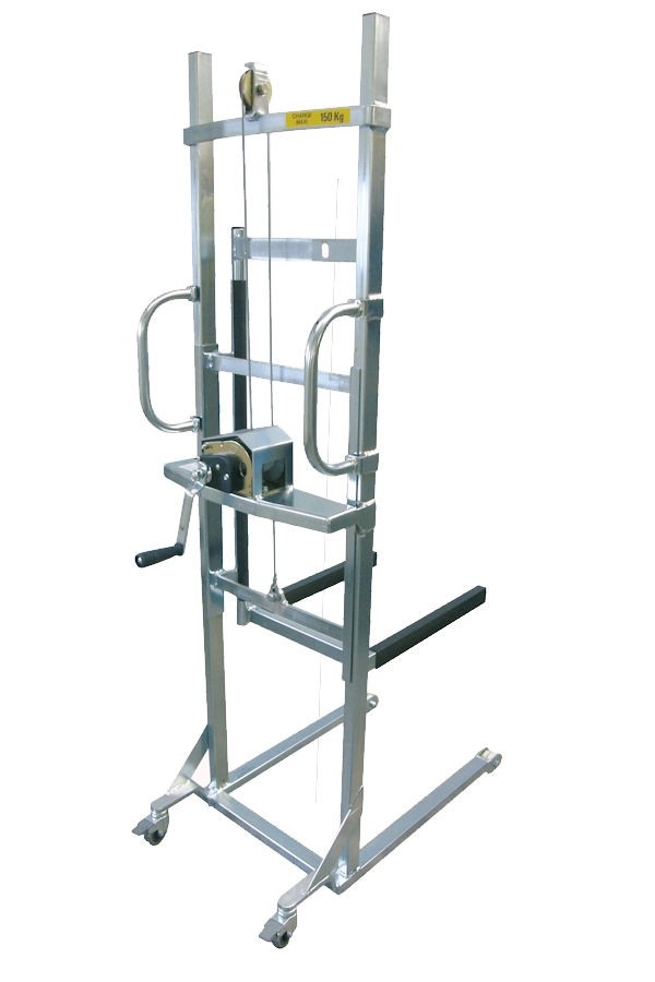 150 kg Stainless steel stacker with manual winch
